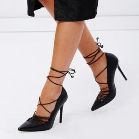 Nanna Laceup Pointed Stiletto Heels 